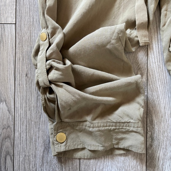 Armani Exchange Zip Front Adjustable Khaki Jumpsuit Romper Womens 4 Utility Y2K - Picture 12 of 13